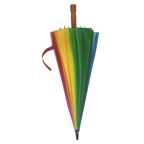 24 ribs auto metal solid color rainbow stick umbrella